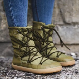 Winter Barefoot Boots Be Lenka Snowfox Woman - Army Green