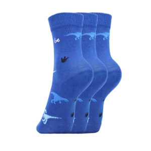 Kids barefoot Socks Be Lenka Kids - Crew - Dino - Royal Blue - 3 pack