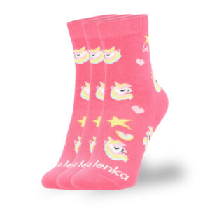 Kids barefoot Socks Be Lenka Kids - Crew - Unicorn - BubleGum Pink - 3 pack