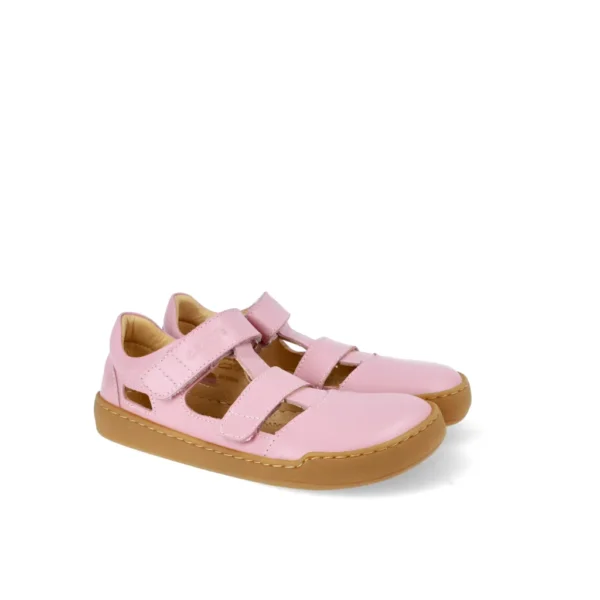 rožinės odinės barefoot basutės vaikams