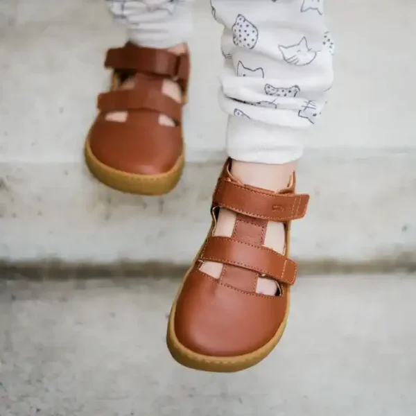 Crave odinės Barefoot basutės vaikams Shellwood 2.0 - ruda (Basa Pėda Barefoot fizinė parduotuvė) - Image 3
