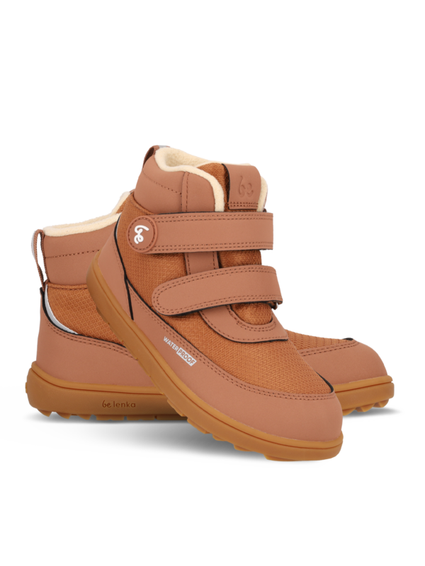 Kids winter barefoot boots Be Lenka Zippu Junior - All Brown - Image 2