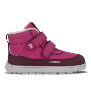 Kids winter barefoot boots Be Lenka Zippu Junior - Berry & Grey