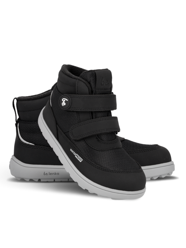 Kids winter barefoot batai Be Lenka Zippu Junior - Black & Grey - Image 2