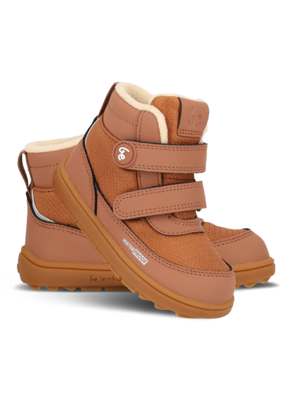 Kids winter barefoot boots Be Lenka Zippu Kids - All Brown - Image 2