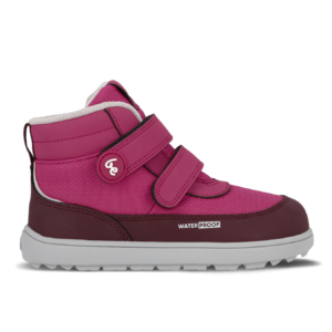 Kids winter barefoot boots Be Lenka Zippu Kids - Berry & Grey