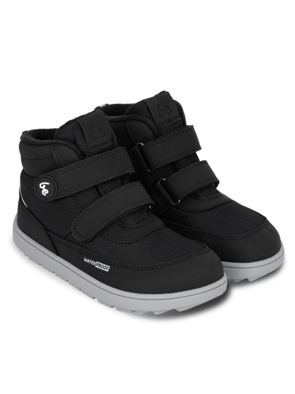Kids winter barefoot batai Be Lenka Zippu Junior - Black & Grey - Image 3