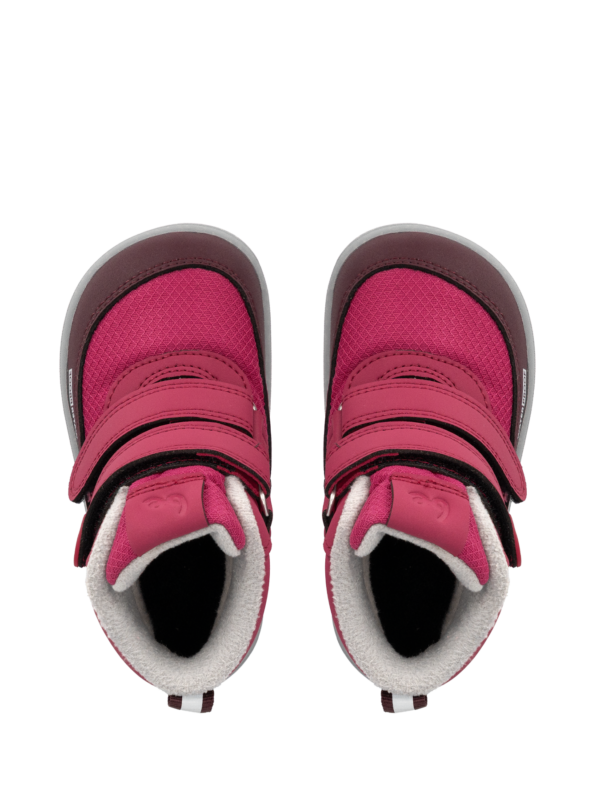 Kids winter barefoot boots Be Lenka Zippu Preschool - Berry & Grey - Image 4