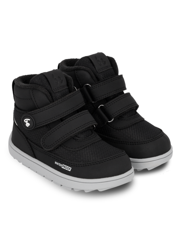 Kids winter barefoot boots Be Lenka Zippu Preschool - Black & Grey - Image 4
