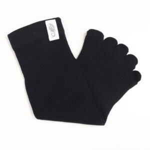 Medvilninės juodos, ilgos Basa Pėda pirštuotos kojinės