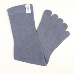 Medvilninės pilkos ilgos Basa Pėda pirštuotos kojinės