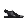 Ahinsa Shoes Suna ultra Comfort black sandals - with elastic stripes