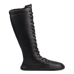 Ahinsa Shoes Barefoot Womens Jaya Tall Winter - Black