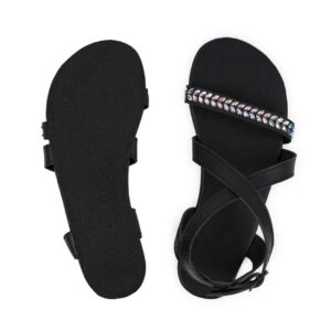 Ahinsa Shoes Womens barefoot sandals Hava 2 Preciosa - black