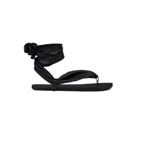 Ahinsa Ribbon ankle tie sandalai juodi