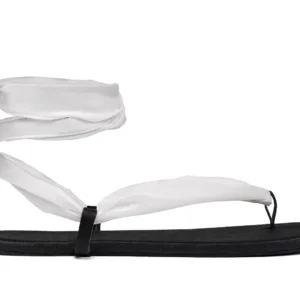 Ahinsa Shoes Barefoot Ribbon Ankle-Tie Sandals white