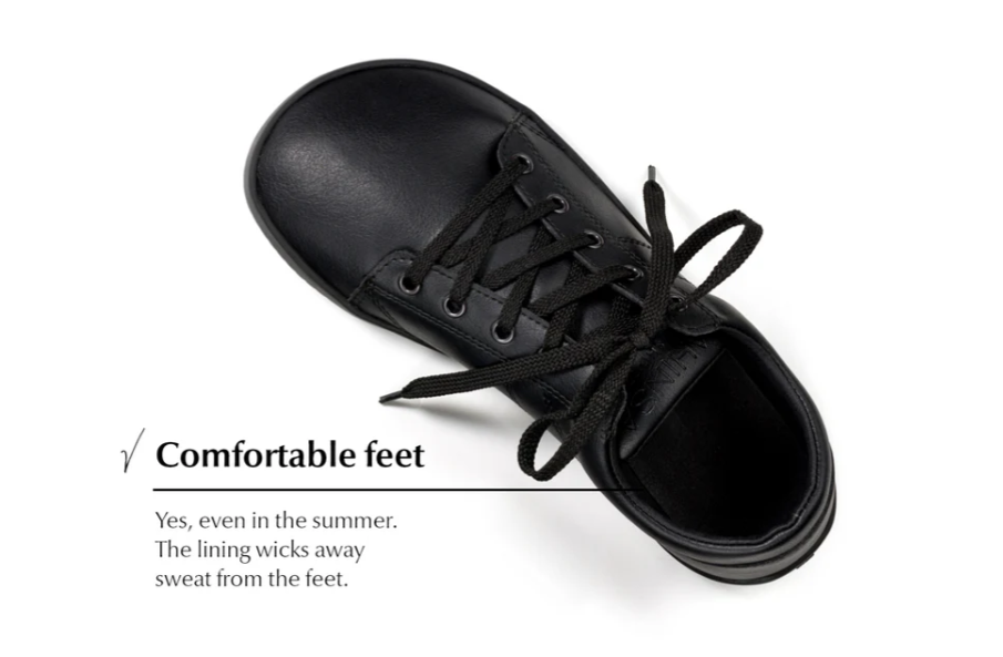 Ahinsa Shoes Vida Ultra Comfort black sneakers komfortas