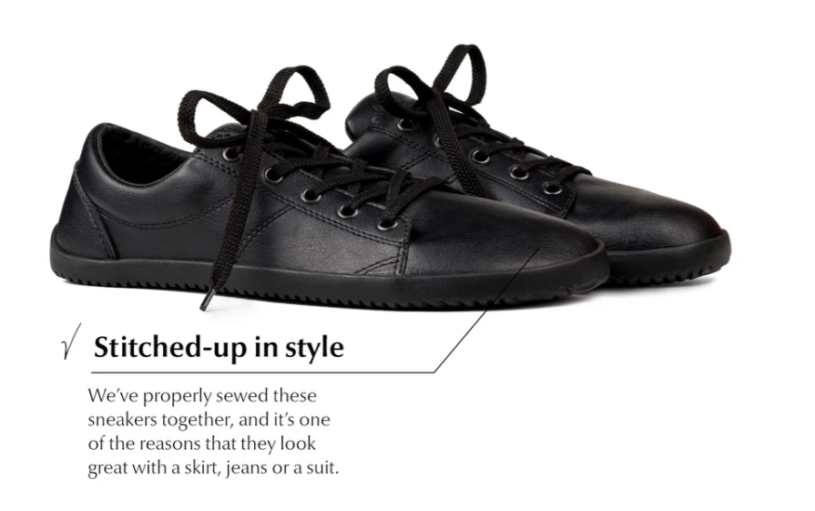 Ahinsa Shoes Vida Ultra Comfort black sneakers iš kito šono