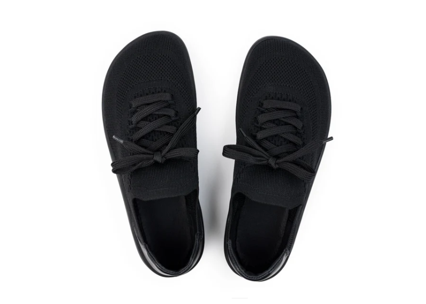 Ahinsa Shoes Comfort Knit Sneakers Softy Black abu iš viršaus