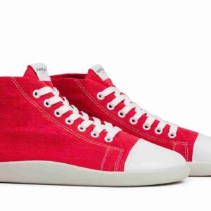 Ahinsa Shoes Hemp sneakers barefoot Street ankle - red