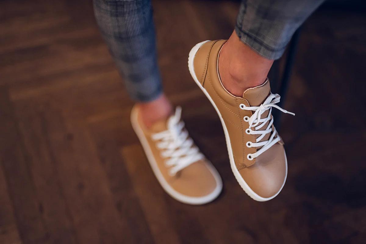 Ahinsa Shoes Vida barefoot beige sneakers - Image 4