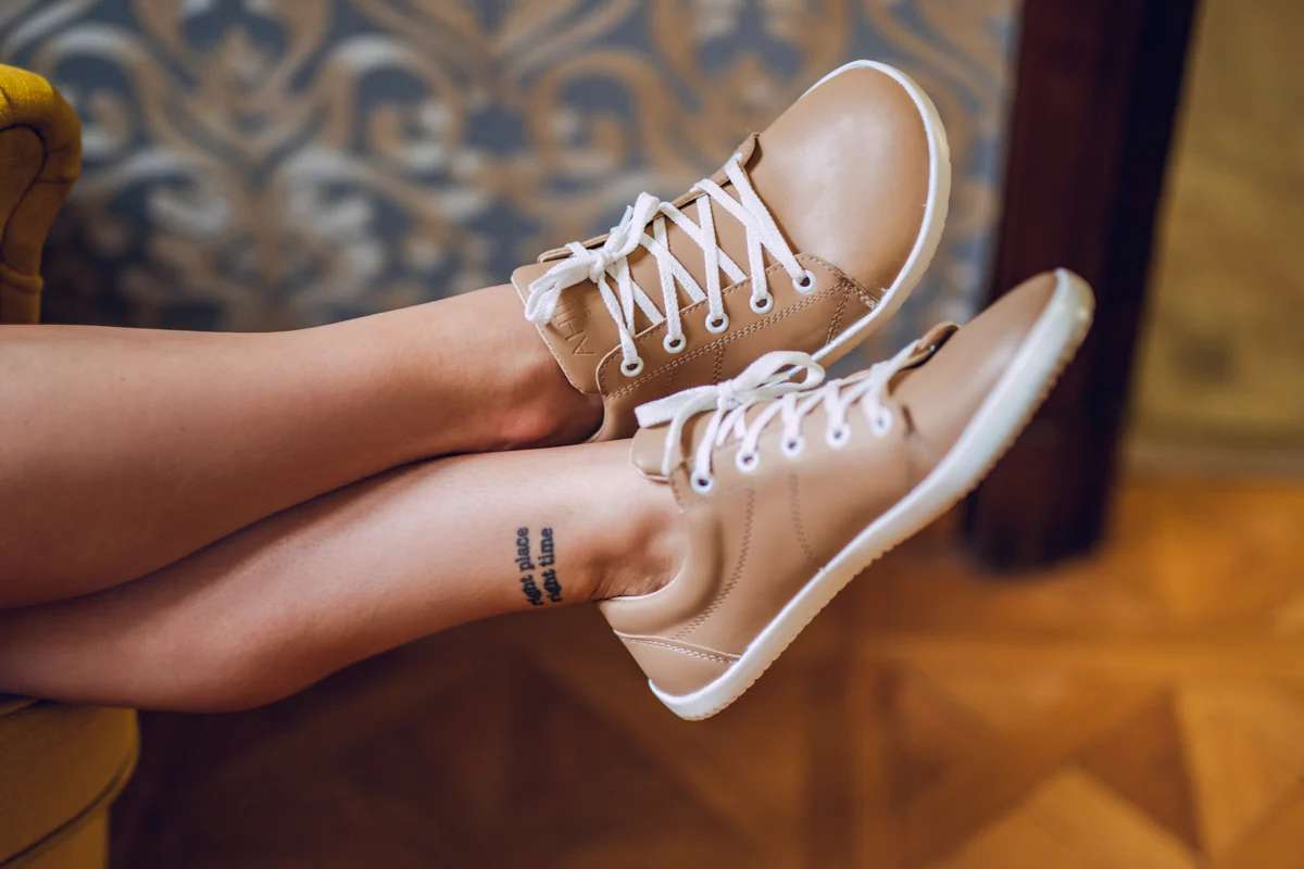 Ahinsa Shoes Vida barefoot beige sneakers - Image 3