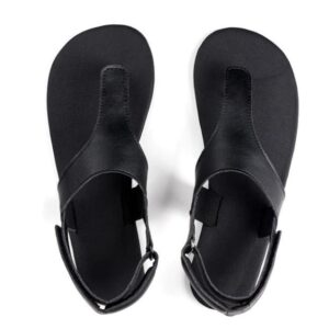 Ahinsa Shoes Womens Simple barefoot black sandals (standard)