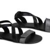 Ahinsa barefoot sandal juodos basutės iš viršaus