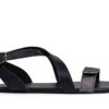 Ahinsa barefoot sandal juodos basutės iš viršaus blizgesys