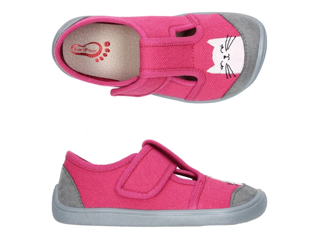 Vaikiškos Barefoot Šlepetės 3F Bar3foot ELF Super Flexi Rožinė