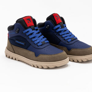 Winter Barefoot Boots Barebarics UrbanEdge - Dark Blue & Olive Brown